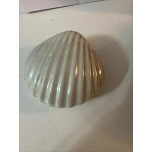 Tomassino Alberto Deruta  Iridescent  Shell Trinket Box Majolica